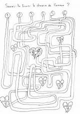 Labyrinths Coloring Kids Pages Color Print Path Few Details Children Hearts Printable Theme Justcolor Ant sketch template