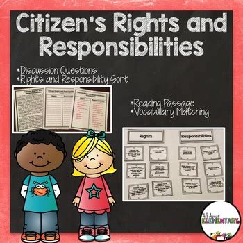 citizens rights  responsibilities    elementary tpt