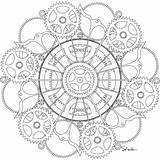 Pages Coloring Gear Getcolorings Gears Steampunk sketch template