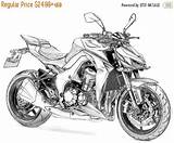 Kawasaki Z1000 Drawing sketch template