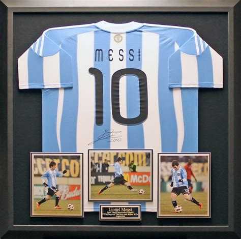 Lionel Messi Autographed Argentina Framed Jersey Signed Jersey Photo