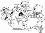 Christmas Coloring Pages Disney Cartoon Colouring Characters Library Clipart Winnie Pooh sketch template