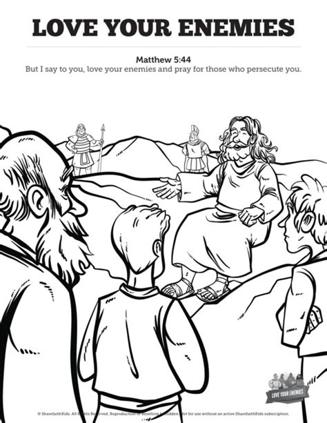 matthew  love  enemies sunday school coloring pages sharefaith kids