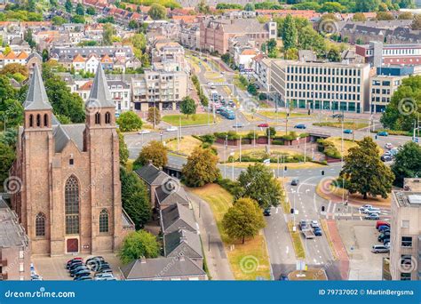 luchtmening van de nederlandse stad van arnhem stock foto image  stedelijk architecturaal