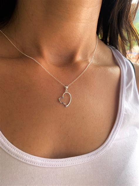 Cz Heart Necklace For Women Cz Necklace Cz Jewelry Heart Etsy