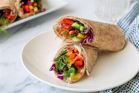 vegan rainbow veggie wraps recipe plant perks