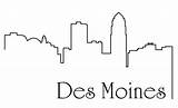 Moines Des Skyline Iowa Illustrations Vector Clip Drawing sketch template