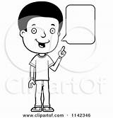 Talking Clipart Boy Cartoon Teenage Adolescent Thoman Cory Vector Outlined Coloring Royalty Clipartof sketch template