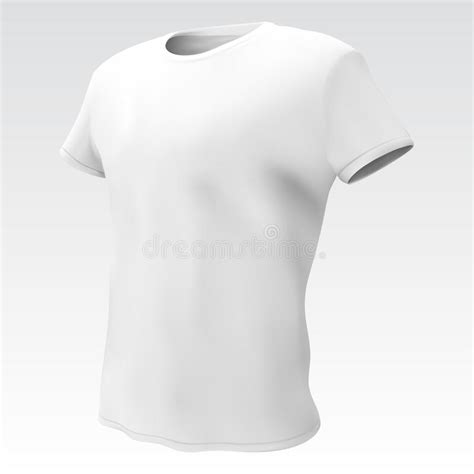 Vector Illustration Of White Men T Shirt Isolated On A Light Background