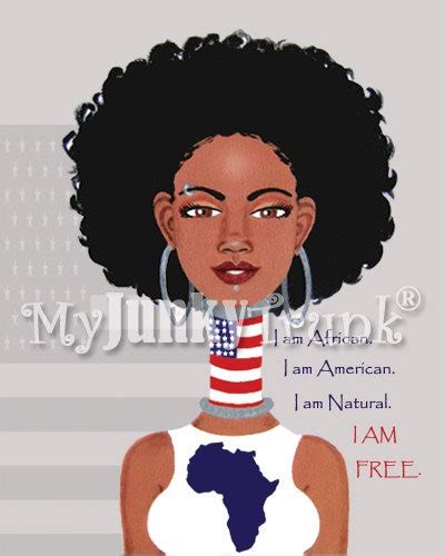i am free african american natural hair afro black by myjunkytrunk