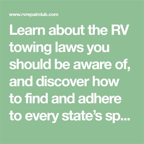rv towing laws      towing rv care rv repair