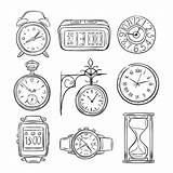 Timer Hourglass Gezogene Warnung Ikonen Kritzeln Orologio Tempo Schizzo Thehungryjpeg sketch template