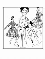 Coloring Vintage Pages 50s Fashion Printable Getcolorings Women Americana Click Colori sketch template