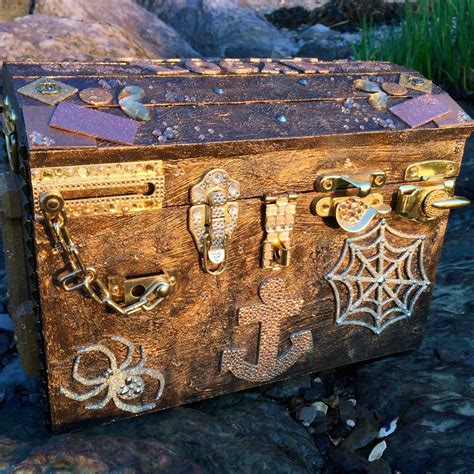 pirate treasure chest  locks  latches  kids etsy