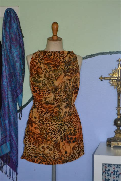 tijgerprint jurkje high neck dress homemade mini dresses fashion turtleneck dress vestidos