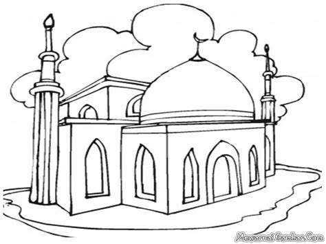 mewarnai gambar masjid mewarnai gambar