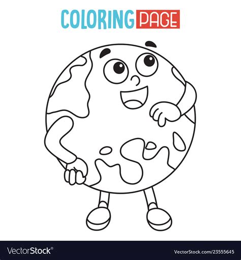 earth coloring page royalty  vector image vectorstock