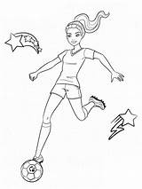 Barbie Voetbal Speelt Leukekleurplaten Ausmalbilder Leuke Kleur Fußball één Andere Meerjungfrau sketch template