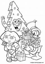 Coloring Dora Christmas Pages Library Clipart sketch template