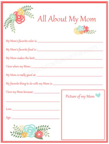 pin   mothers day printables