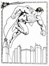 Superman Colorings Getcolorings sketch template