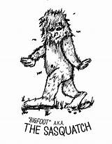 Coloring Pages Bigfoot Printable Cryptid Downloads sketch template