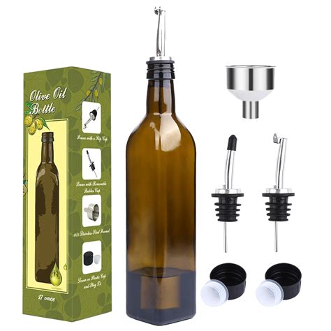 aozita 17oz glass olive oil bottle set 500ml dark brown and vinegar cruet ebay