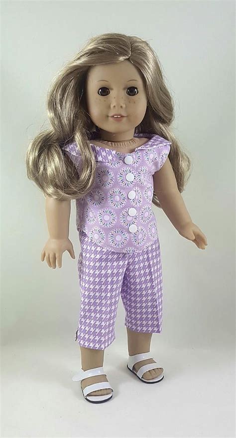 This Two Piece Outfit Is Made To Fit 18 Inch Dolls The Gingham Capris