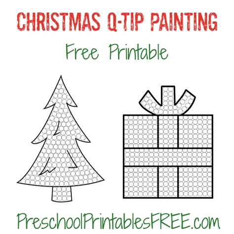 christmas  tip painting  preschoolers printable  preschool