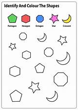 Shapes Worksheets Worksheet Color Kids Kindergarten Coloring Shape Preschool Sheets Identify Work Printable Colour Colors Maths Math Activity Mocomi Similar sketch template