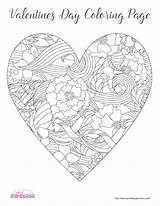 Coloring Pages Valentine Valentines Adult Printable Grown Ups Almostsupermom Books Happy Print Popular Heart sketch template