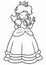 Peach Princess Happy Coloring Pages Printable Kids Categories A4 sketch template