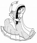 Indian Drawing Saree Girl Woman Sari Beautiful Drawings Getdrawings sketch template