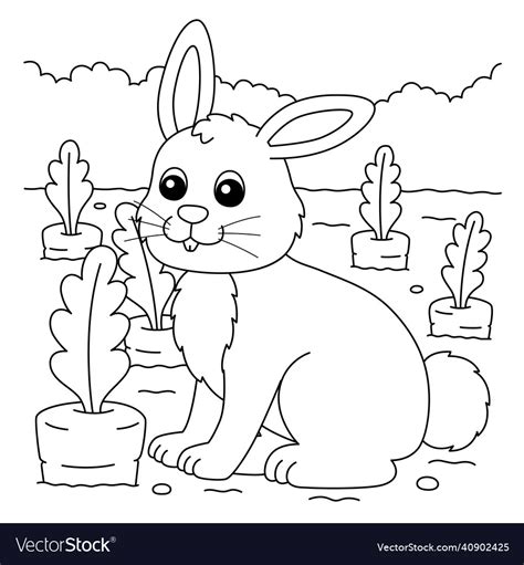 rabbit coloring page  kids royalty  vector image