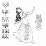 Arabes Trajes Arabe Danza sketch template