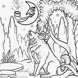 Coloring Moon Wolf Pages Howling Kids Printable Drawing Color Super Phases Forest Colouring Creepy Age Paint Printables Space Activities Cabin sketch template