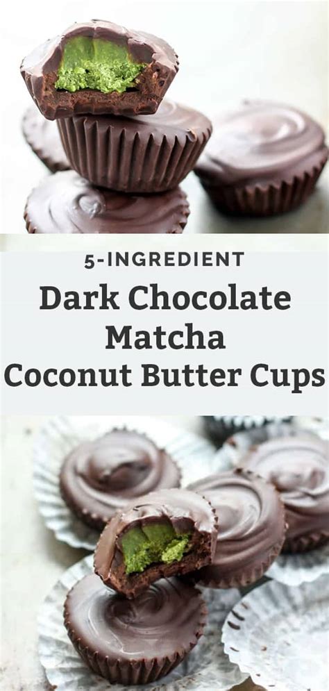 5 Ingredient Chocolate Matcha Coconut Butter Cups {vegan} • Fit Mitten