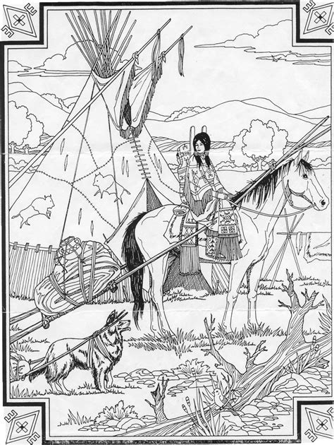 stock adult coloring page native american patterns  pages instant  animal