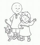 Coloring Caillou Rosie Gilbert Pages Cat Their Size Utilising Button Print 750px Grab Well Easy Xcolorings sketch template