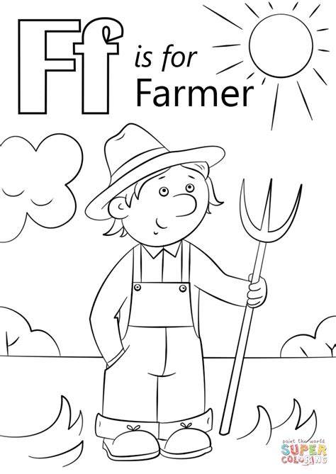 letter    farmer super coloring farm animal coloring pages
