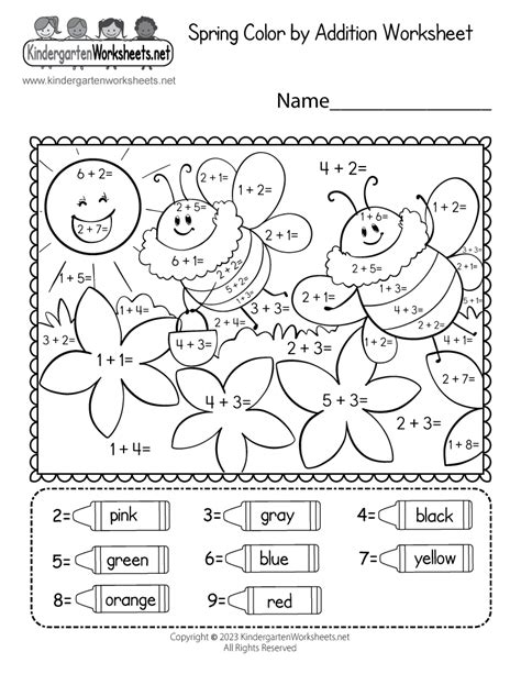 spring coloring worksheet  kindergarten seasonal worksheet  kids