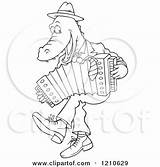 Playing Accordion Alligator Outlined Dancing Illustration Clipart Royalty Bannykh Alex Vector Cartoon Regarding Notes sketch template