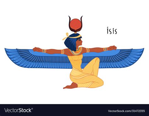 Isis Goddess Life And Magic In Egyptian Royalty Free Vector