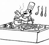 Cocinero Cuoco Cozinha Cozinheiro Cuina Chef Cuisinier Cocineros Cuiner Dibuixos Colorier Stampare Escritura Relacionados Dibuix Cuochi Profesiones Acolore Cassani Mestieri sketch template