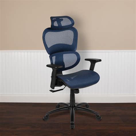 flash furniture ergonomic mesh office chair     synchro tilt adjustable headrest