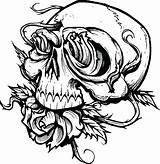 Coloring Pages Scary Skull Roses Creepy Halloween Printable Kids Adults Skulls Sugar Adult Drawing Print Teens Color Owl Tattoo Getcolorings sketch template