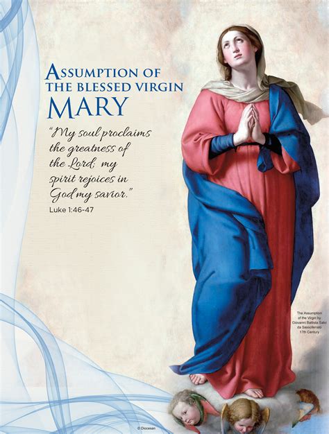 The Assumption Of The Blessed Virgin Mary Holy Day Of Obligation