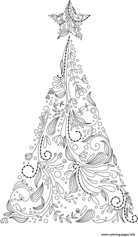 christmas tree coloring pages  adults   christmas ornament