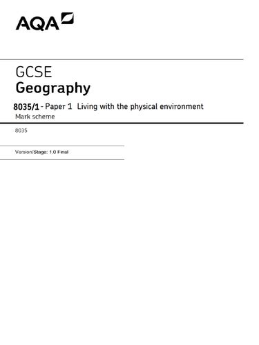 mock gcse geography  aqa paper  teaching resources