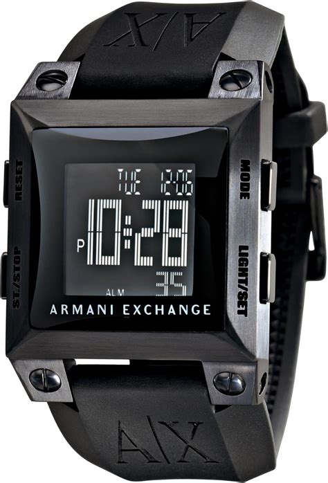 amazoncom armani exchange chronograph digital black dial mens  ax watches